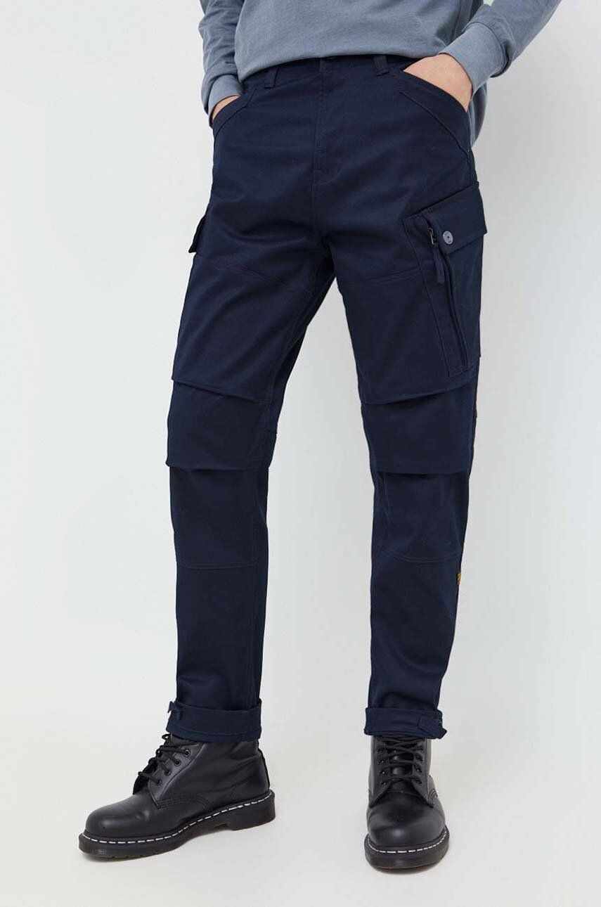 G-Star Raw pantaloni barbati, culoarea albastru marin, cu fason cargo