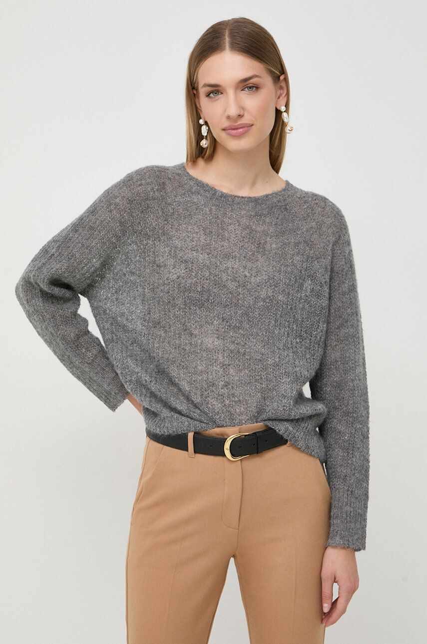 Marella pulover din amestec de lana femei, culoarea gri