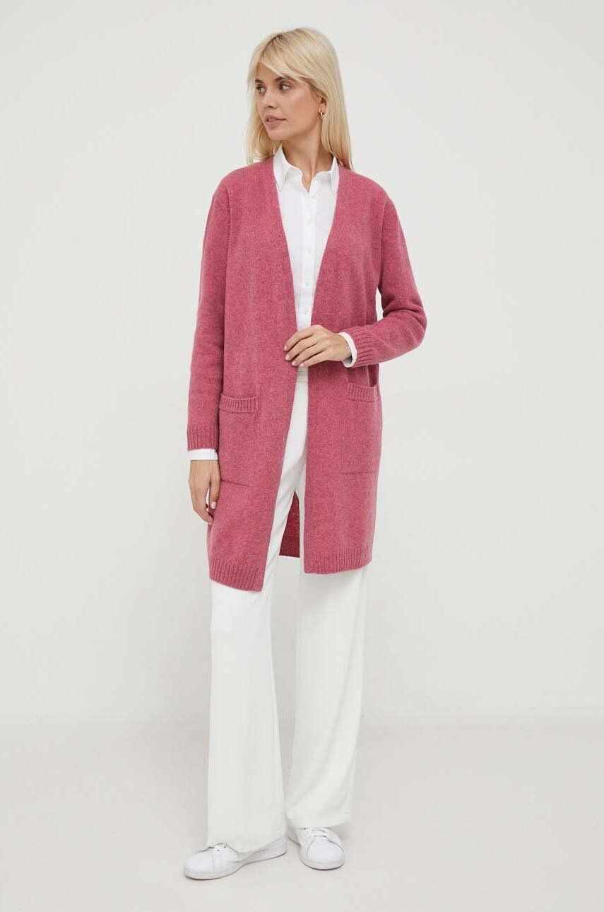 United Colors of Benetton cardigan din lana culoarea roz