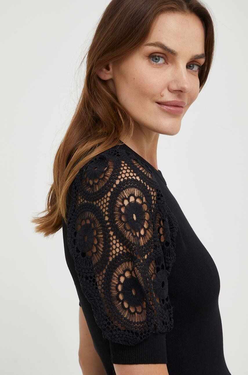 Answear Lab bluza femei, culoarea negru, cu imprimeu