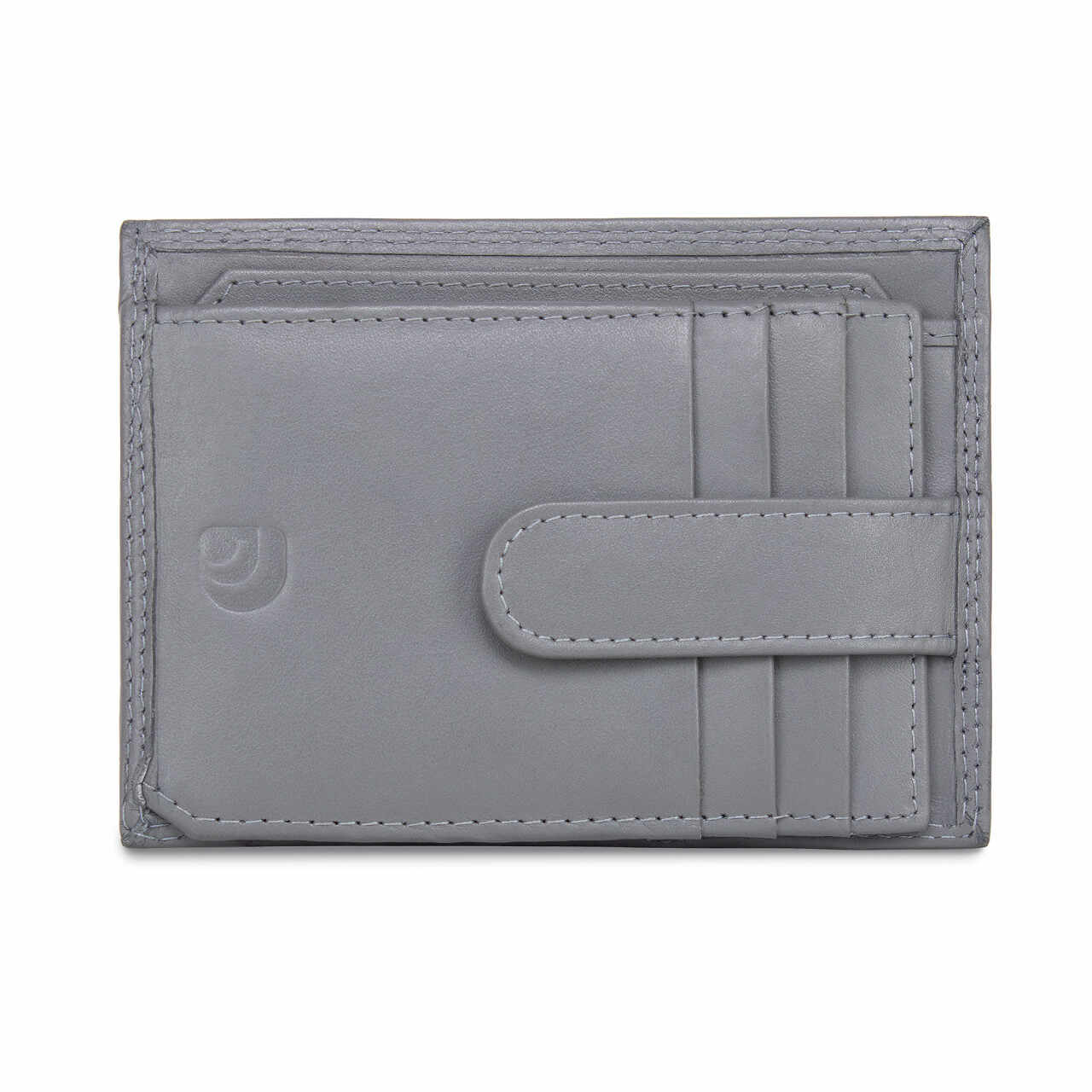 Port card unisex Delis, Cezar PT1193, piele naturala, Gri