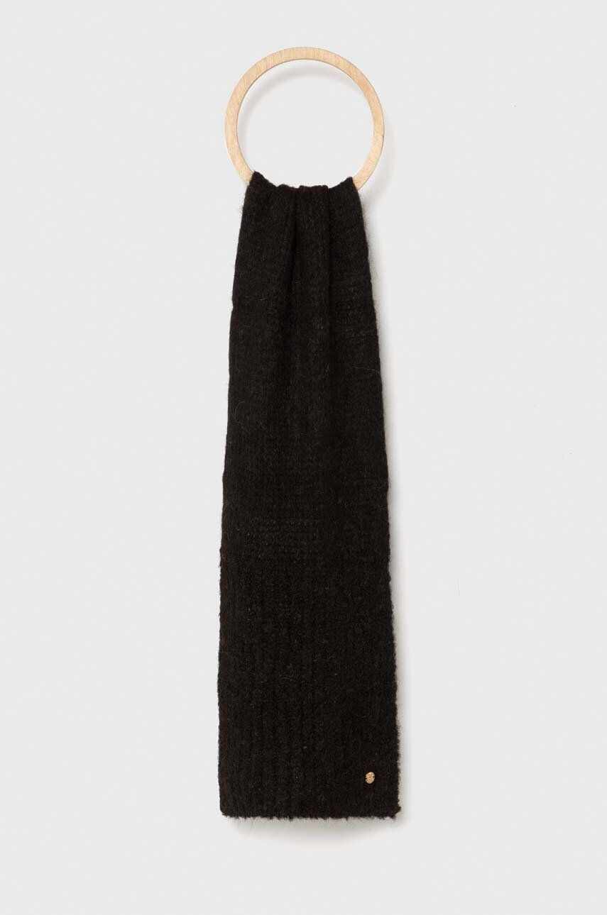 Granadilla esarfa de lana culoarea negru, neted