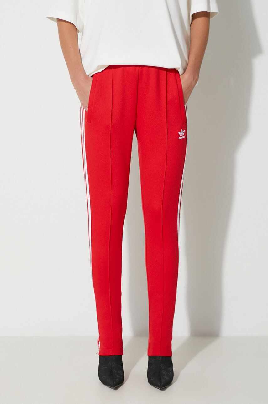 adidas Originals pantaloni de trening SST Classic TP culoarea rosu, cu imprimeu, IK6603