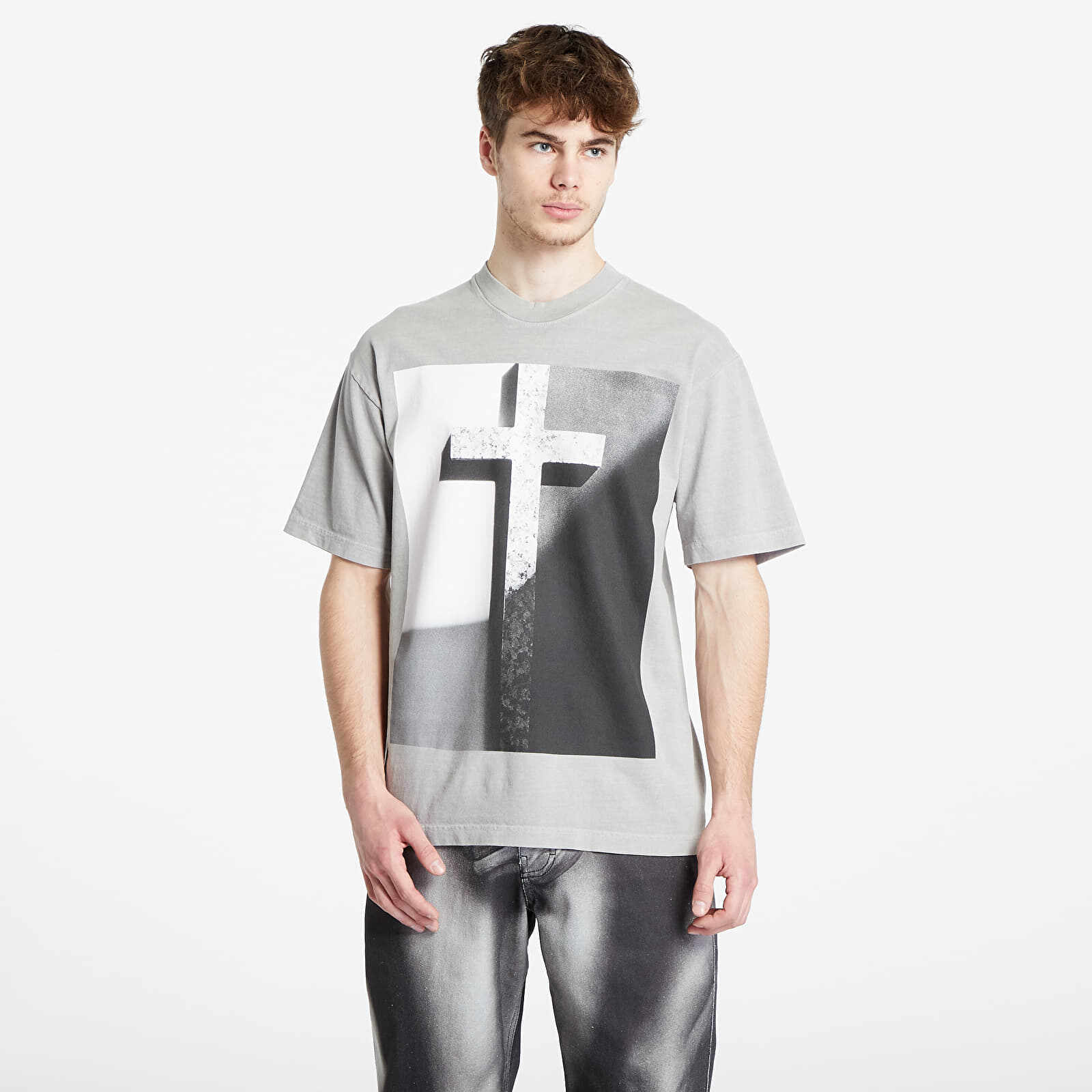 PLEASURES Cross T-Shirt Grey