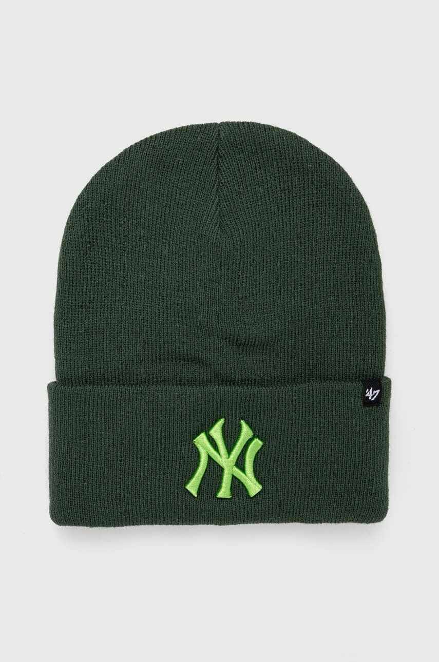 47brand caciula MLB New York Yankees culoarea verde, din tricot gros