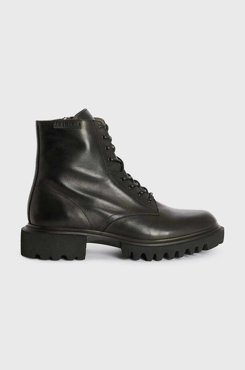AllSaints ghete de piele Vaughan Boot barbati, culoarea negru, MF588Z