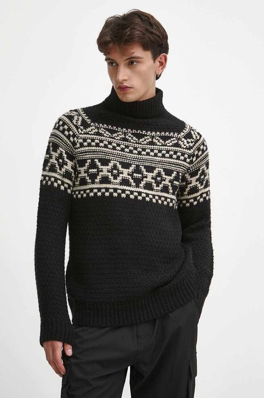 Medicine pulover barbati, culoarea negru, călduros, cu guler