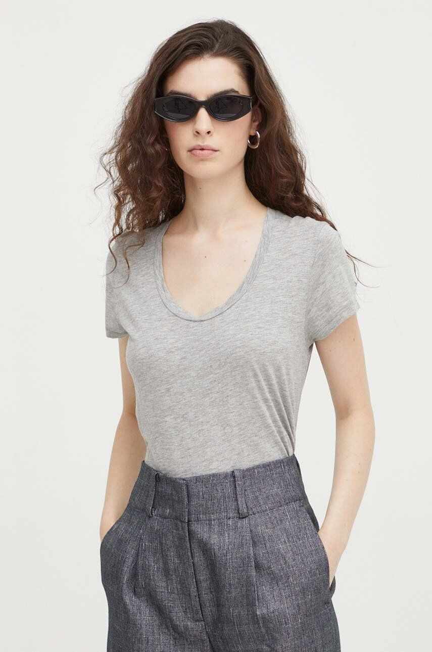 American Vintage tricou femei, culoarea gri