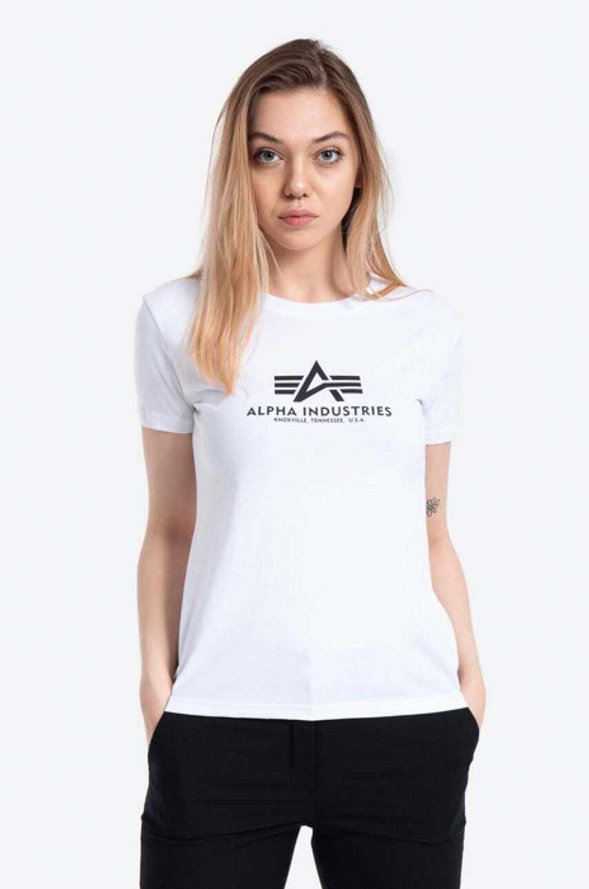 Alpha Industries tricou din bumbac culoarea alb 196051.09-white