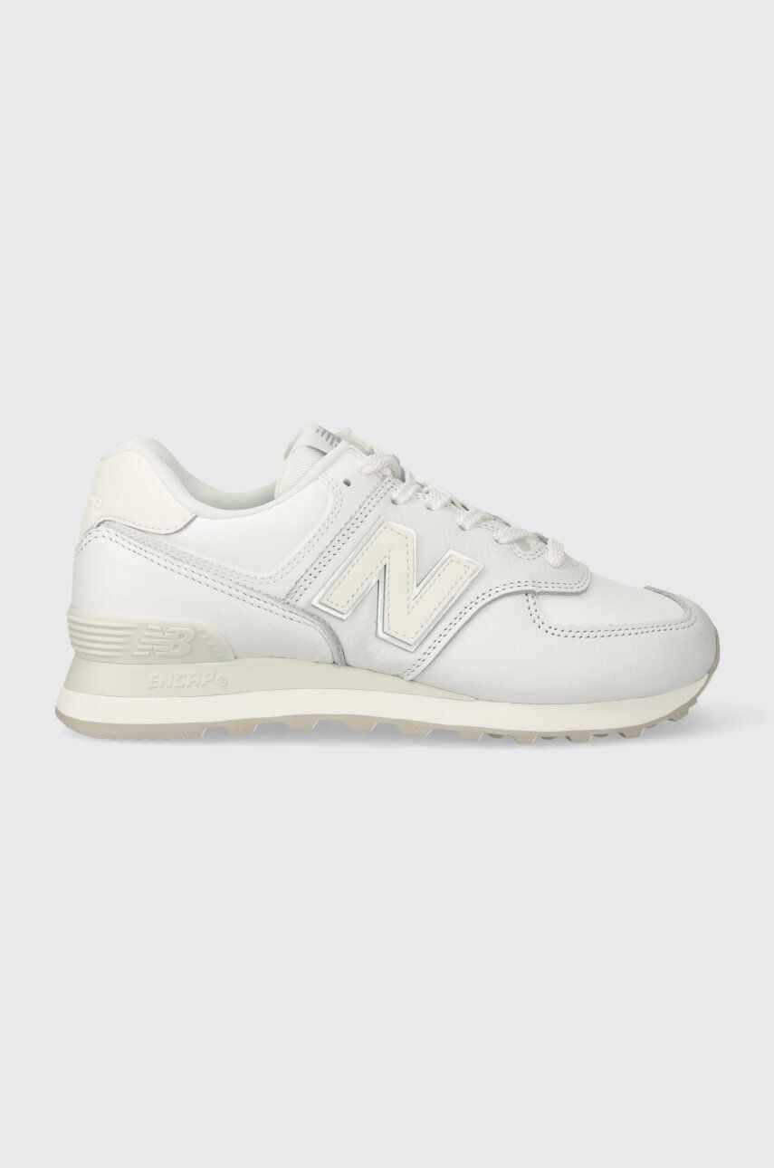 New Balance sneakers din piele 574 culoarea alb, WL574IM2