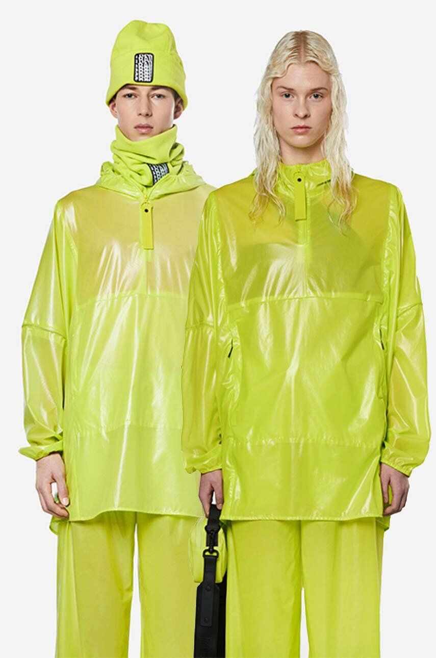 Rains geacă de ploaie Ultralight Anorak culoarea verde, de tranzitie, oversize 18880.REFLELIME-REFLECTIVE