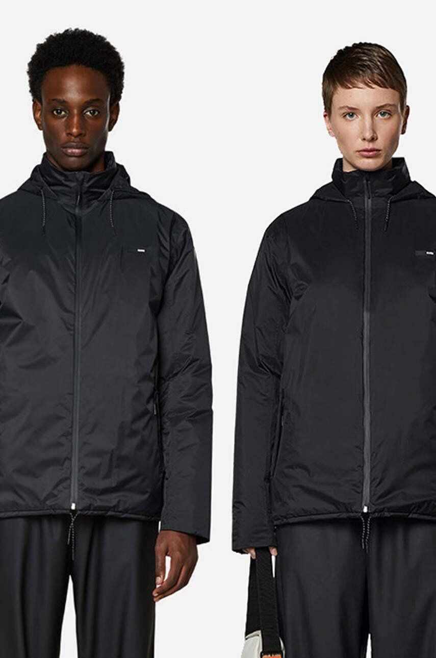 Rains geacă Padded Nylon Jacket culoarea negru, de tranzitie, oversize 15470.BLACK-BLACK