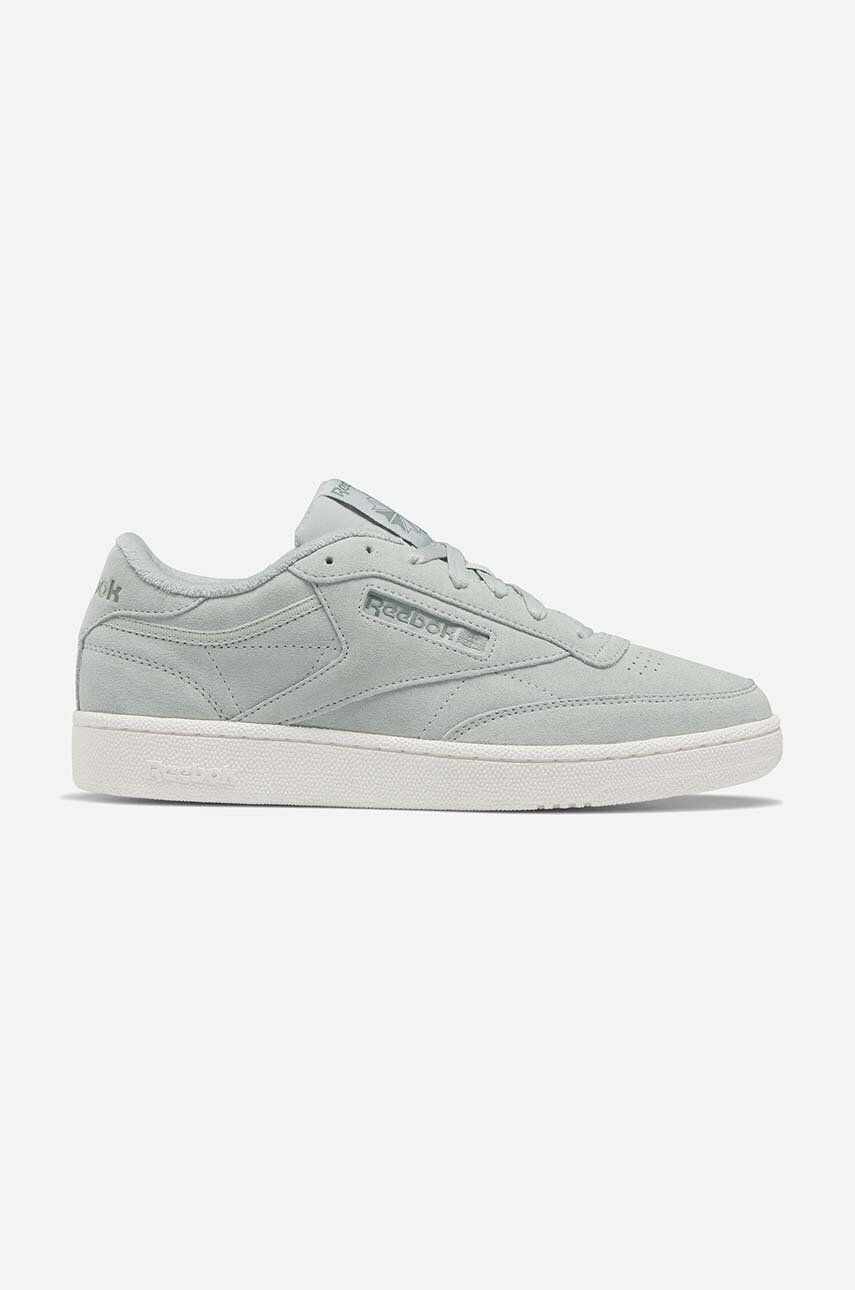 Reebok sneakers din piele întoarsă Club C 85 culoarea verde GZ5167-seaspr