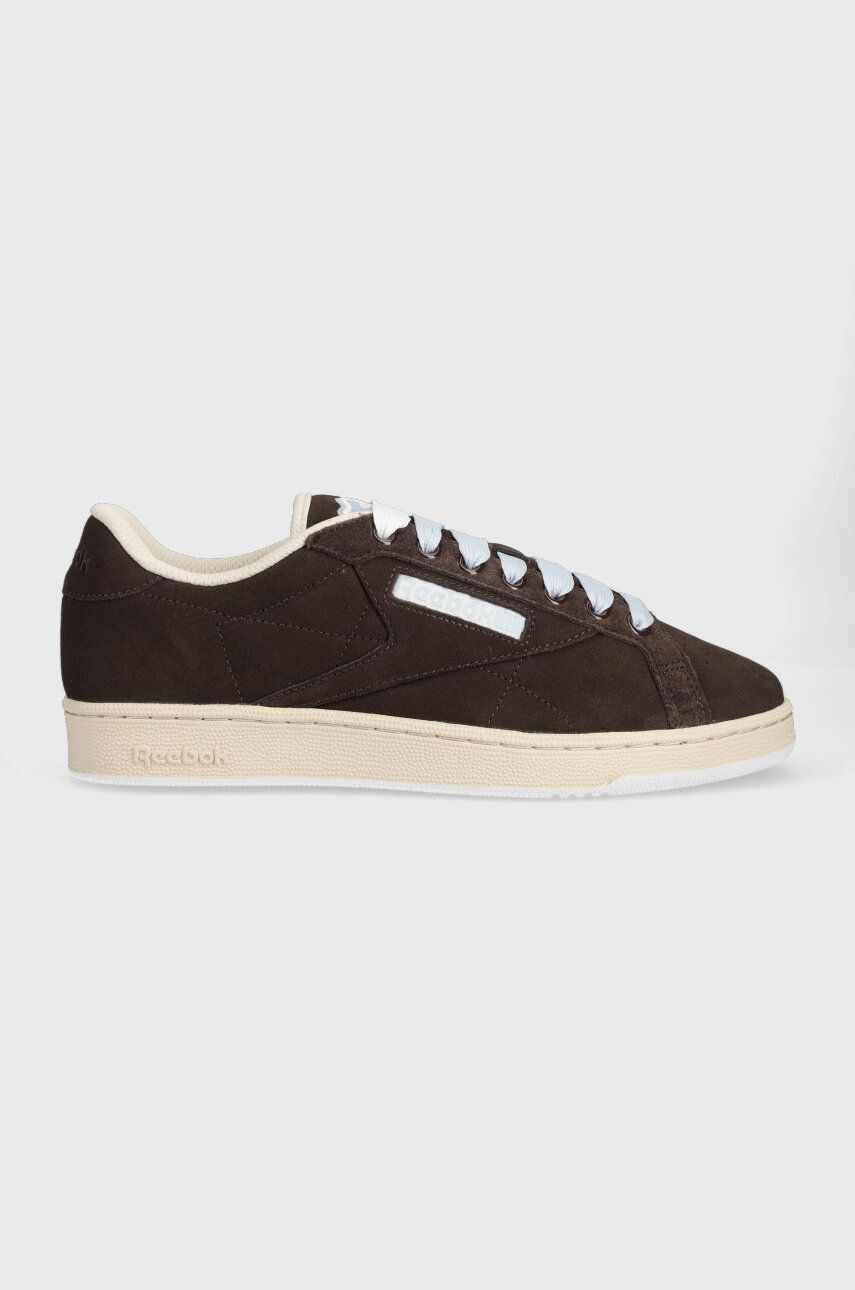 Reebok sneakers din piele întoarsă Club C culoarea maro HP6471-brown