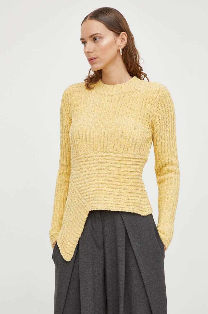 Lovechild pulover femei, culoarea galben, călduros