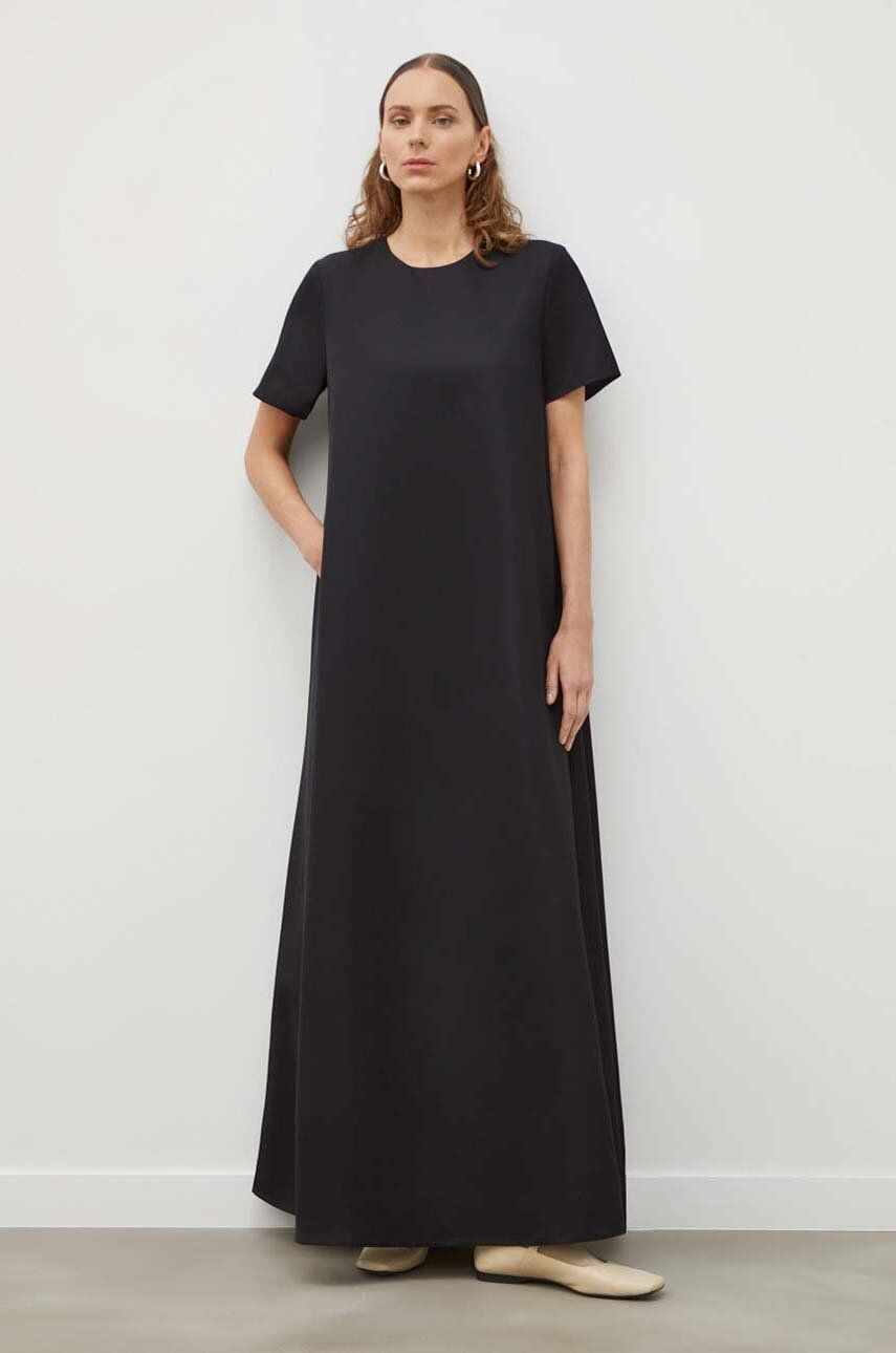 Lovechild rochie din amestec de lana culoarea negru, maxi, evazati