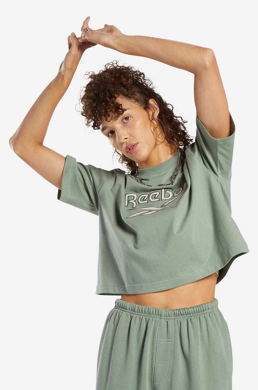 Reebok Classic tricou din bumbac culoarea verde IC0193-green