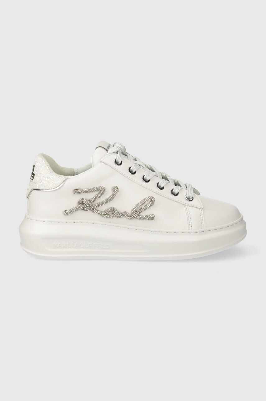 Karl Lagerfeld sneakers din piele KAPRI culoarea alb, KL62510G