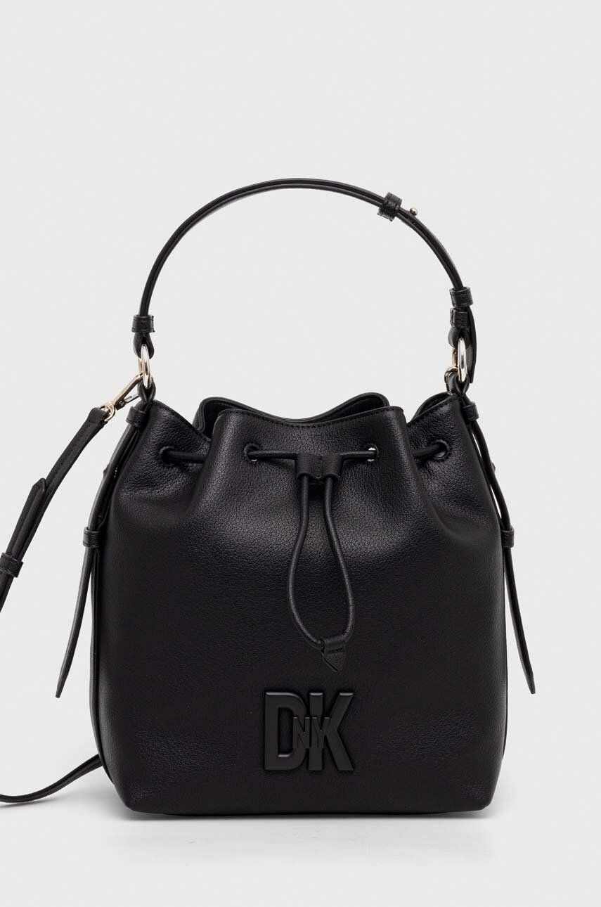 Dkny poseta de piele culoarea negru