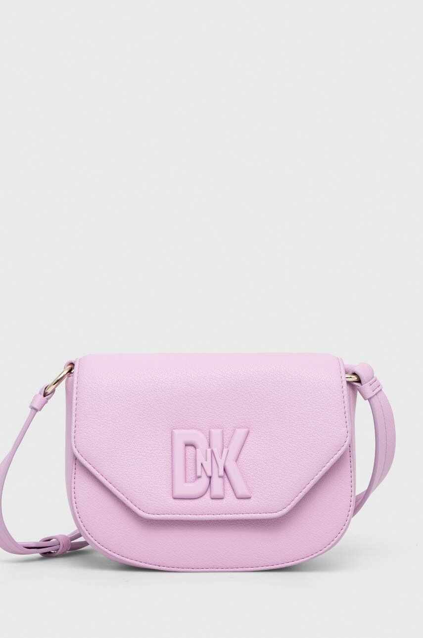 Dkny poseta de piele culoarea roz