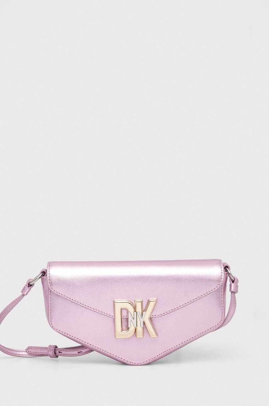 Dkny poseta de piele culoarea roz