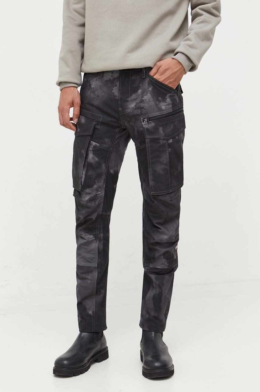 G-Star Raw pantaloni de bumbac culoarea gri, mulata