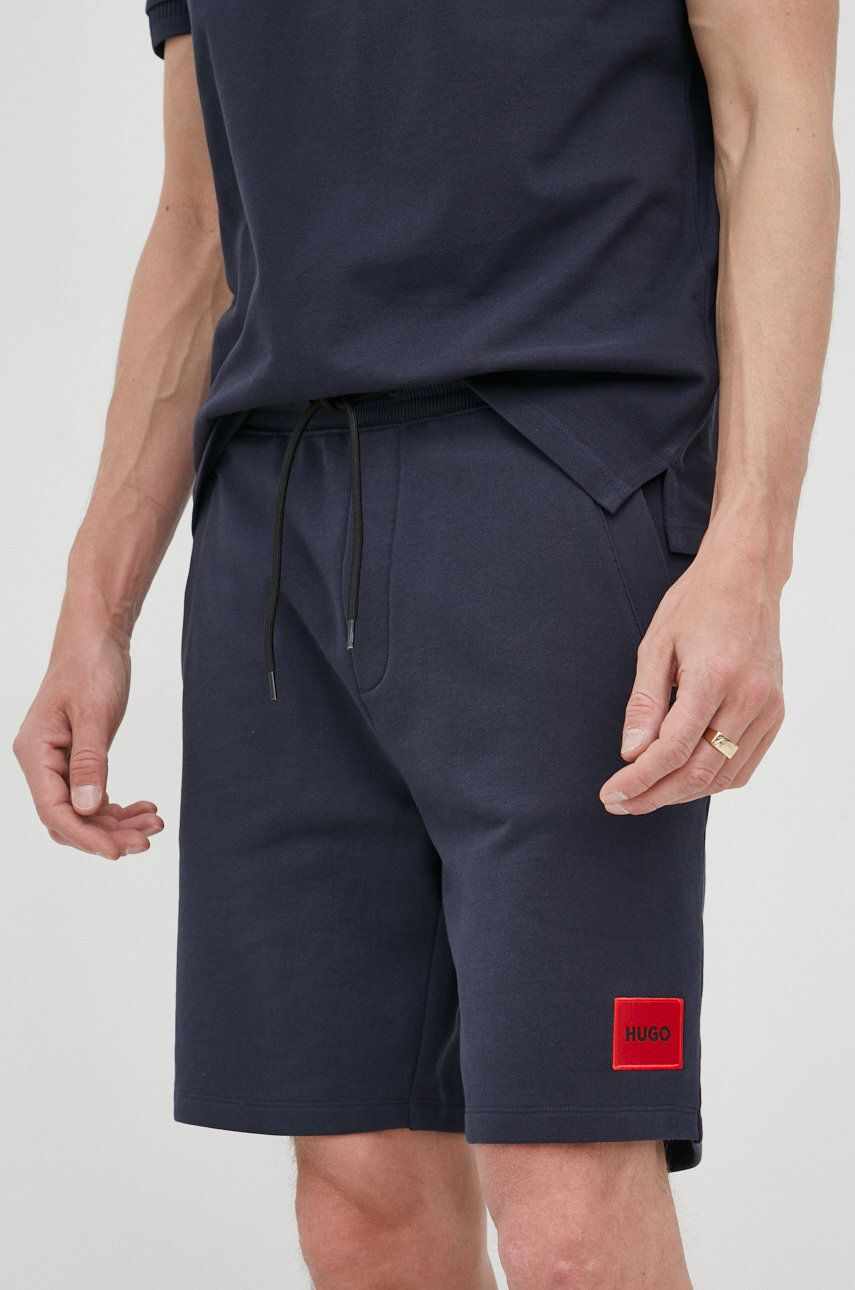 HUGO pantaloni scurti din bumbac culoarea albastru marin