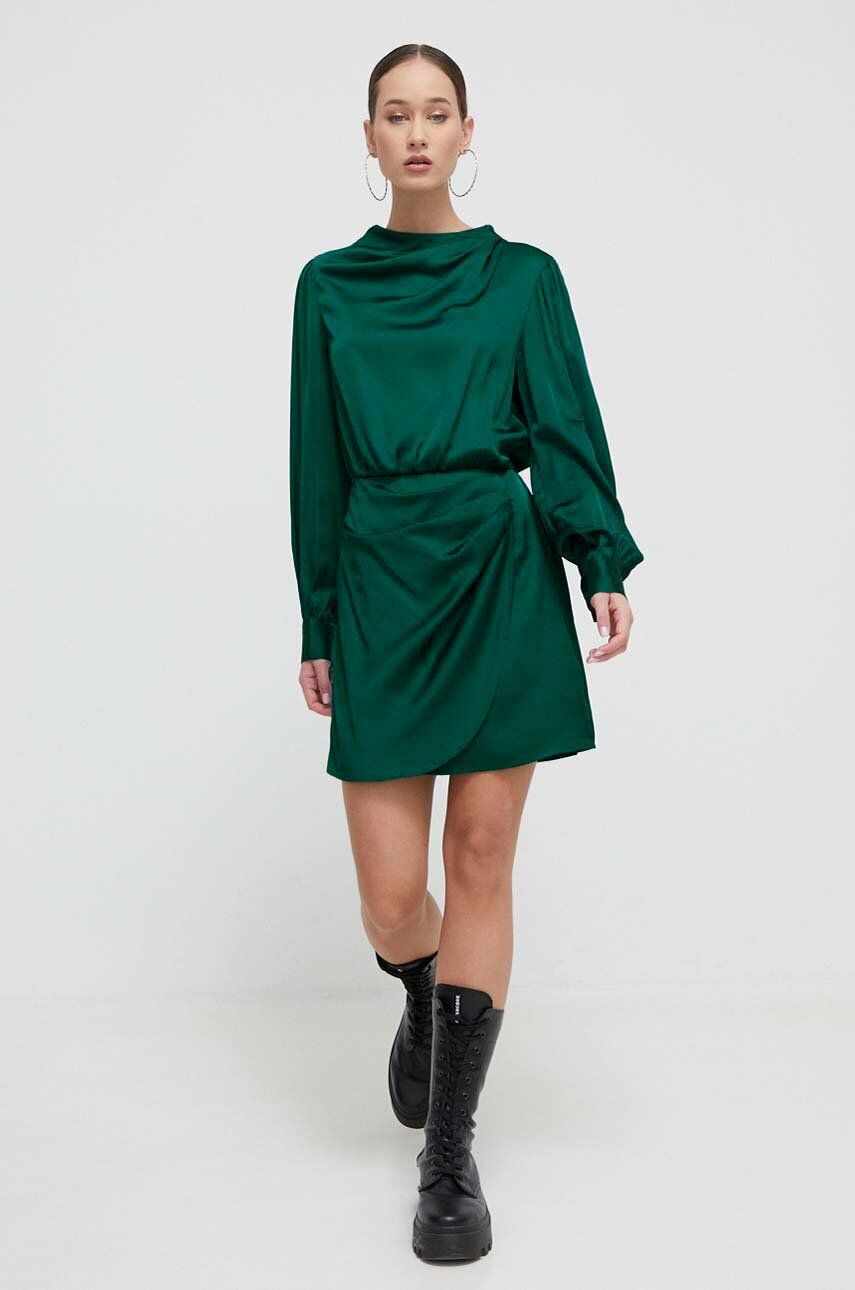 Abercrombie & Fitch rochie culoarea verde, mini, drept