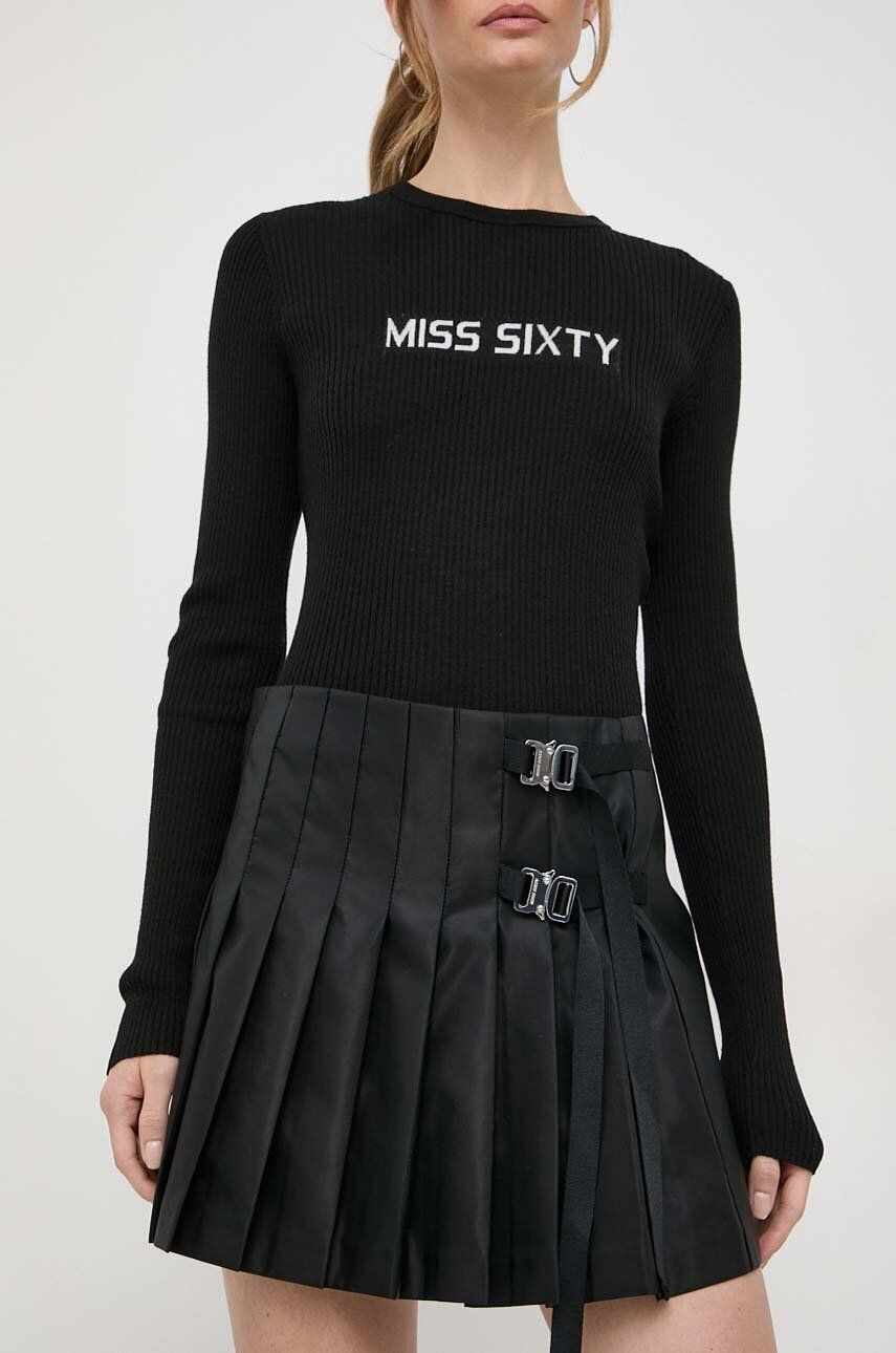 Miss Sixty fusta culoarea negru, mini, evazati