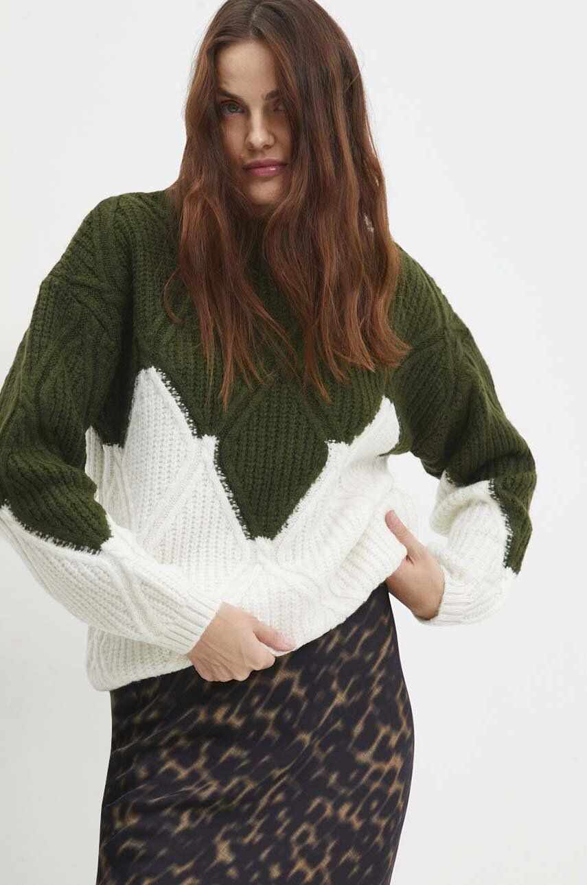 Answear Lab pulover de lana culoarea gri, călduros