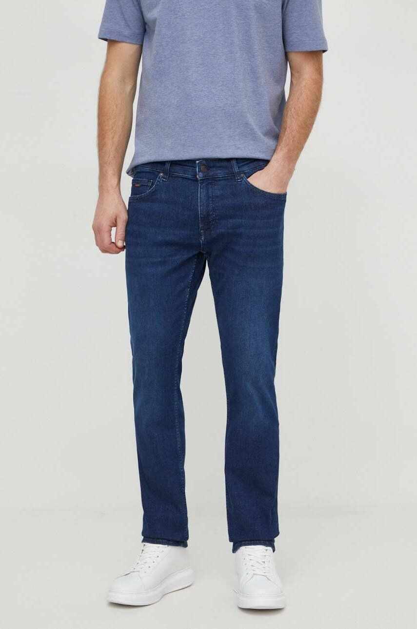 Boss Orange jeansi Delaware barbati, culoarea albastru marin