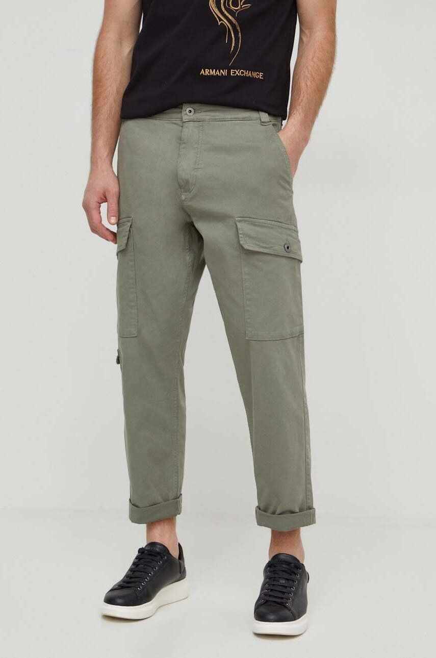 Pepe Jeans pantaloni barbati, culoarea verde, cu fason cargo