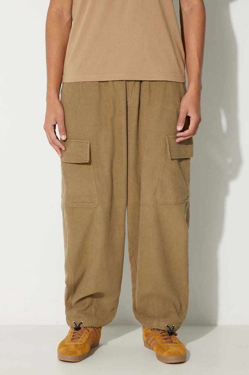 Universal Works pantaloni LOOSE CARGO PANT bărbați, culoarea bej, cu fit cargo, 29148
