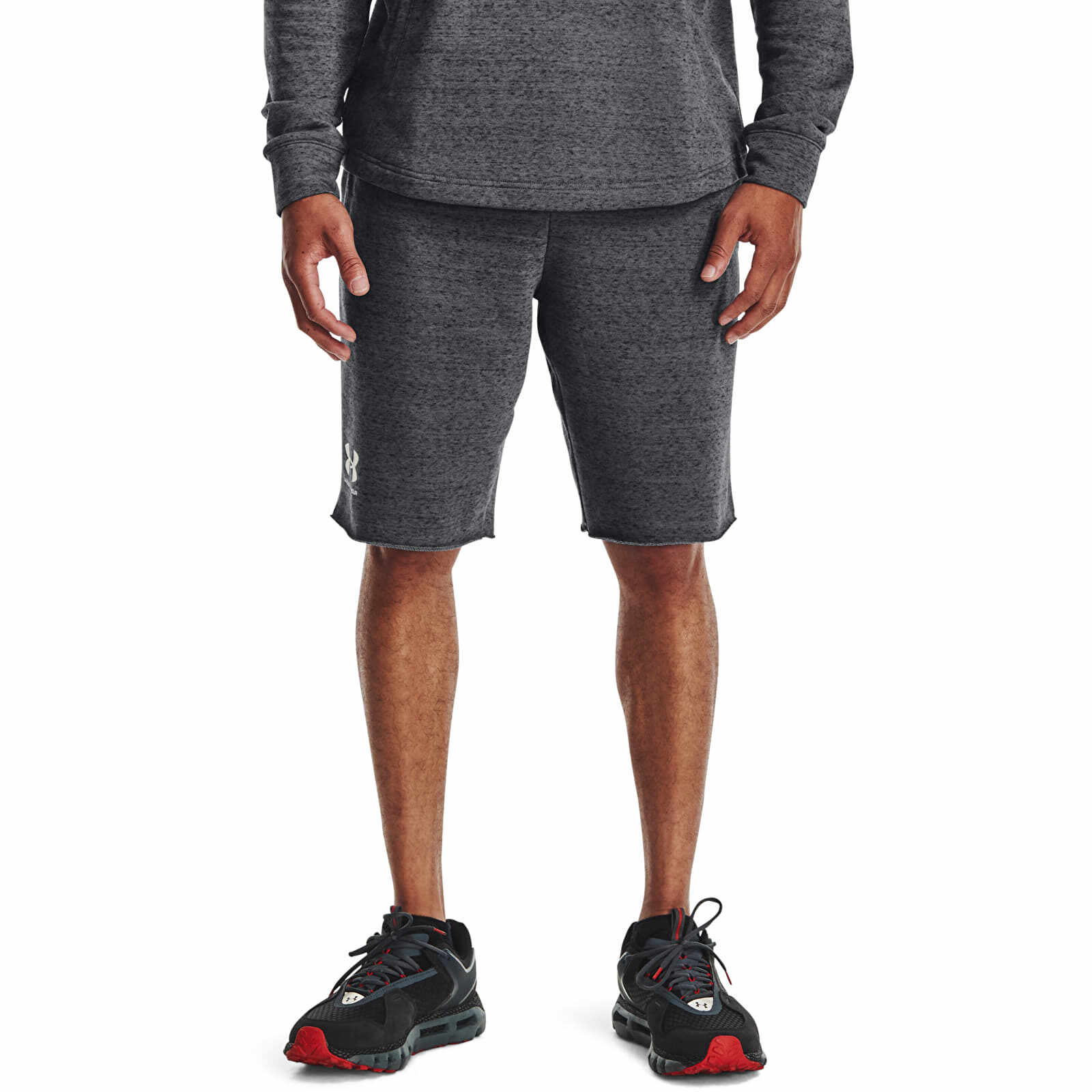 Under Armour Rival Terry Short Pitch Gray Full Heather/ Onyx White