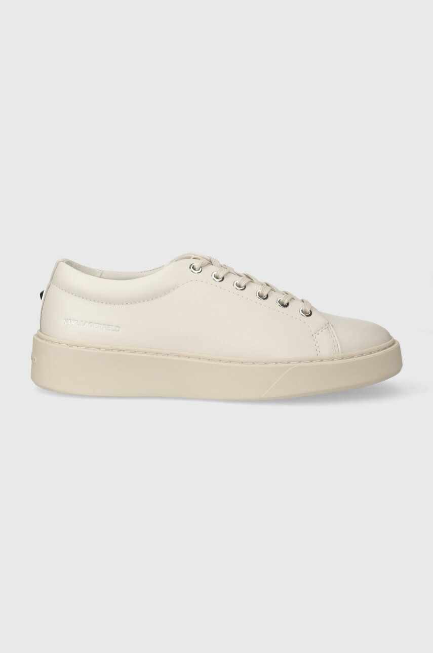 Karl Lagerfeld sneakers din piele FLINT culoarea alb, KL53320A