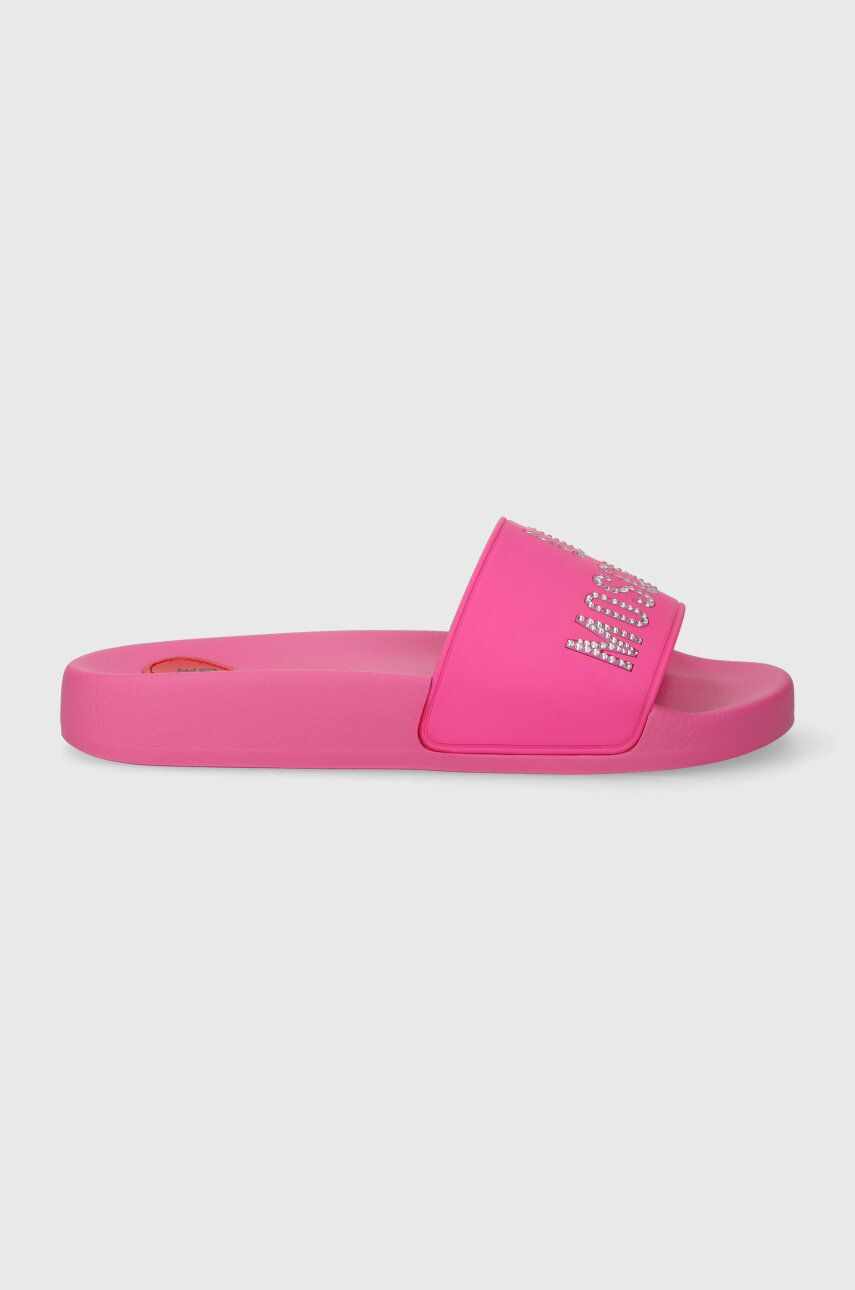 Love Moschino papuci femei, culoarea roz, JA28122G1II13604