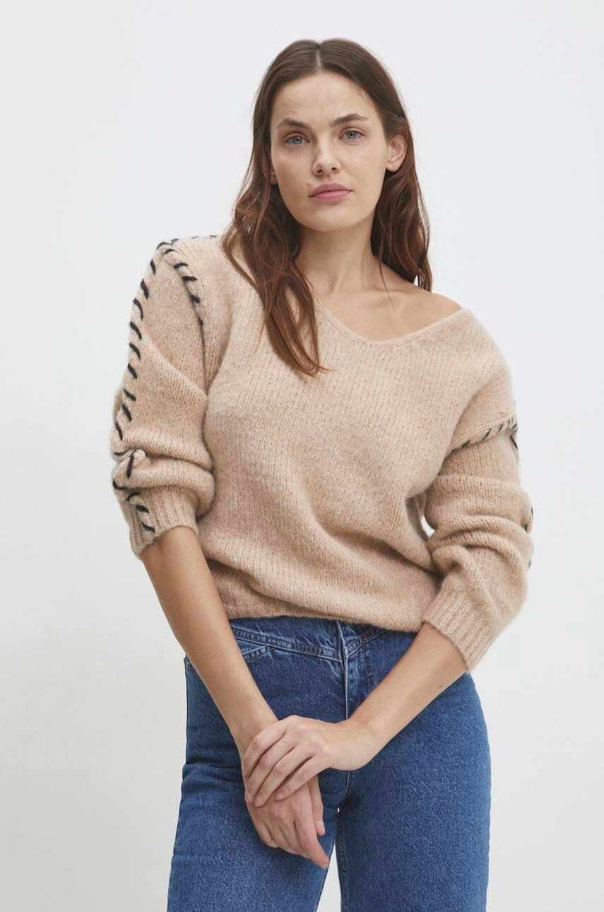 Answear Lab pulover de damă, culoarea maro