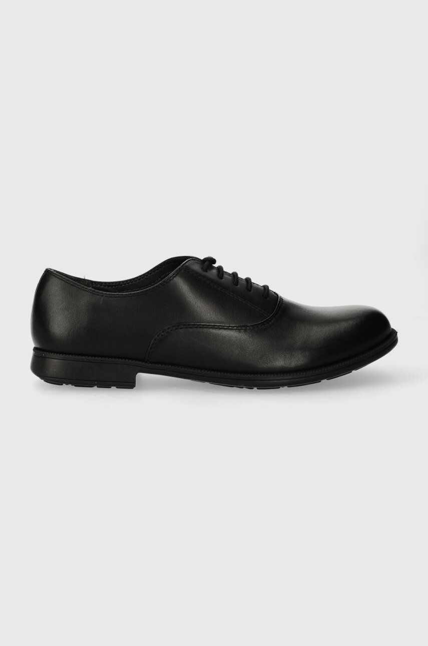 Camper pantofi de piele 1913 femei, culoarea negru, cu toc plat, K200918.007