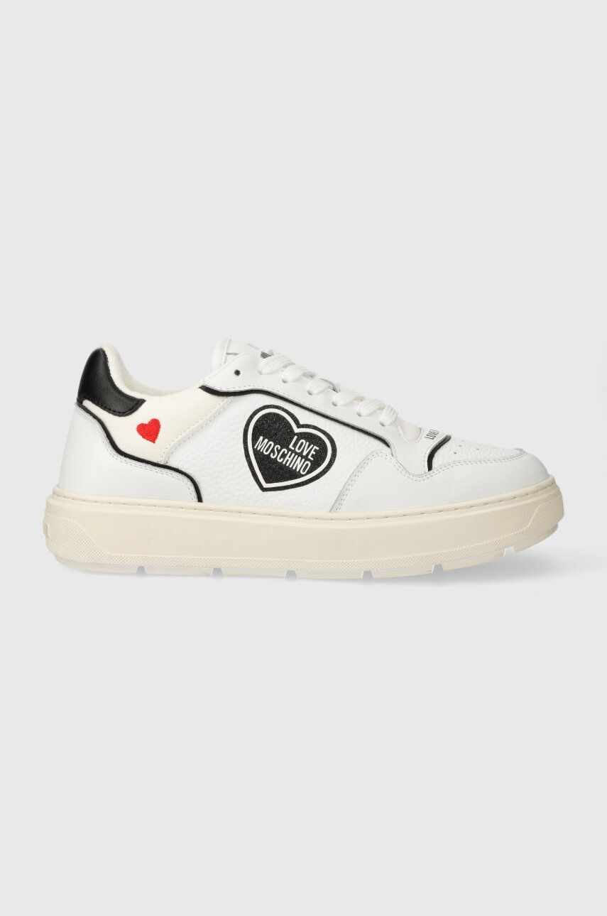 Love Moschino sneakers din piele culoarea alb, JA15204G1IJC110A