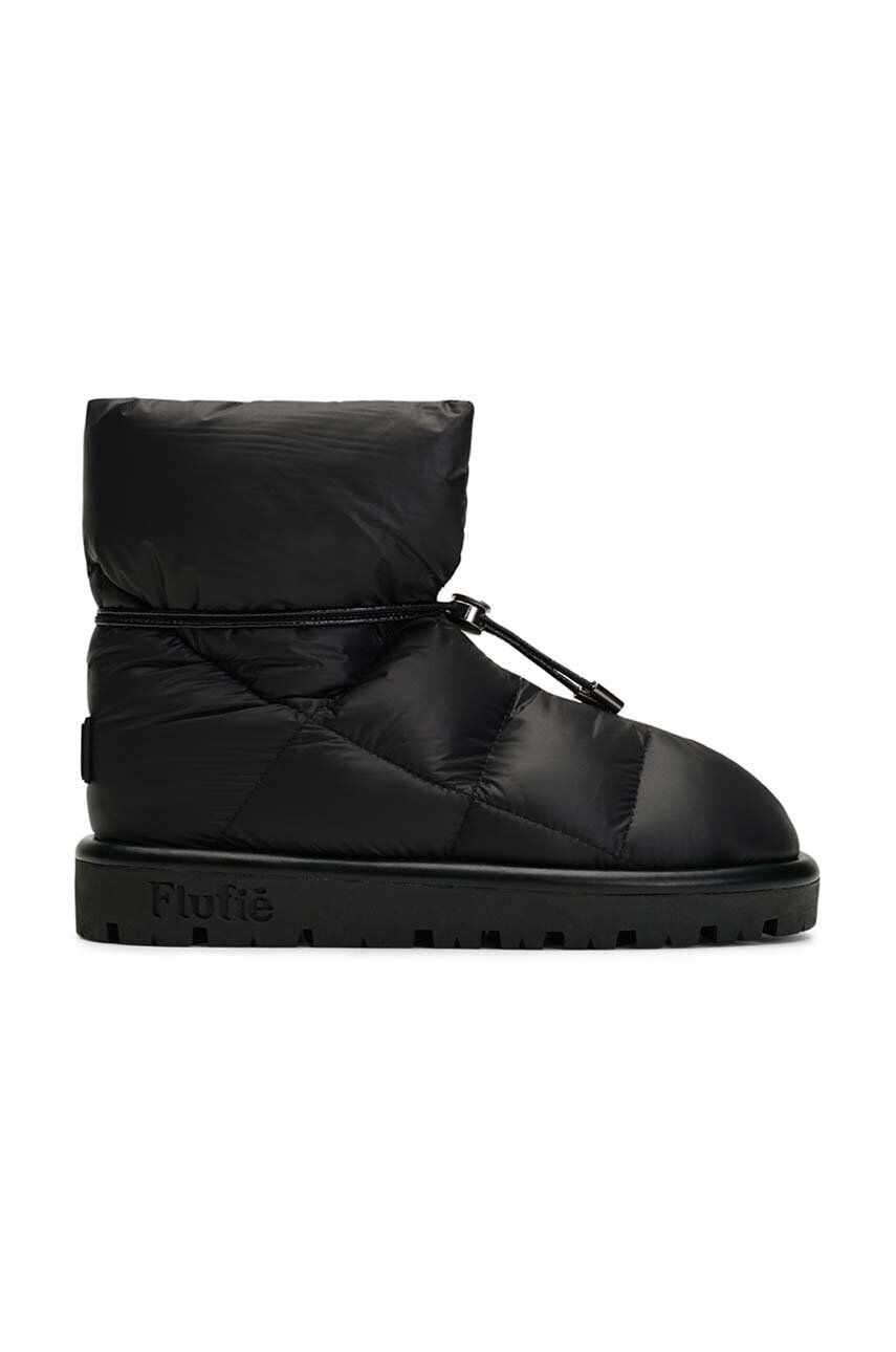Flufie cizme de iarna Metallic culoarea negru