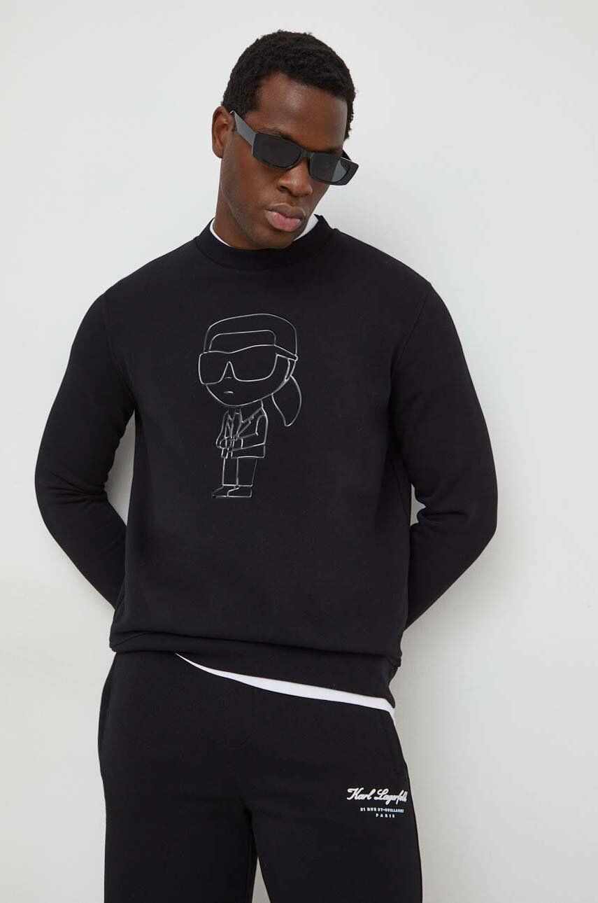 Karl Lagerfeld bluza culoarea negru, cu imprimeu