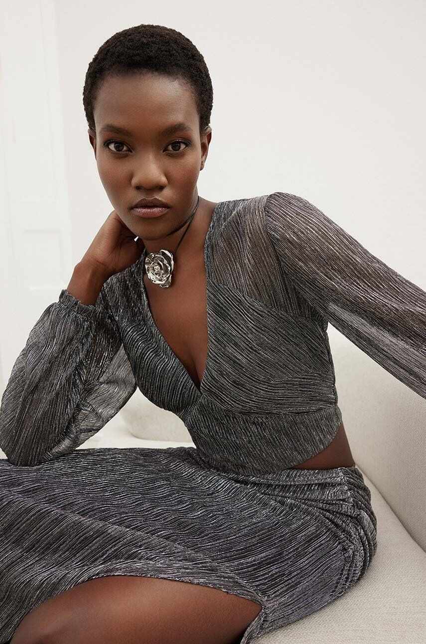Answear Lab bluza femei, culoarea negru, modelator