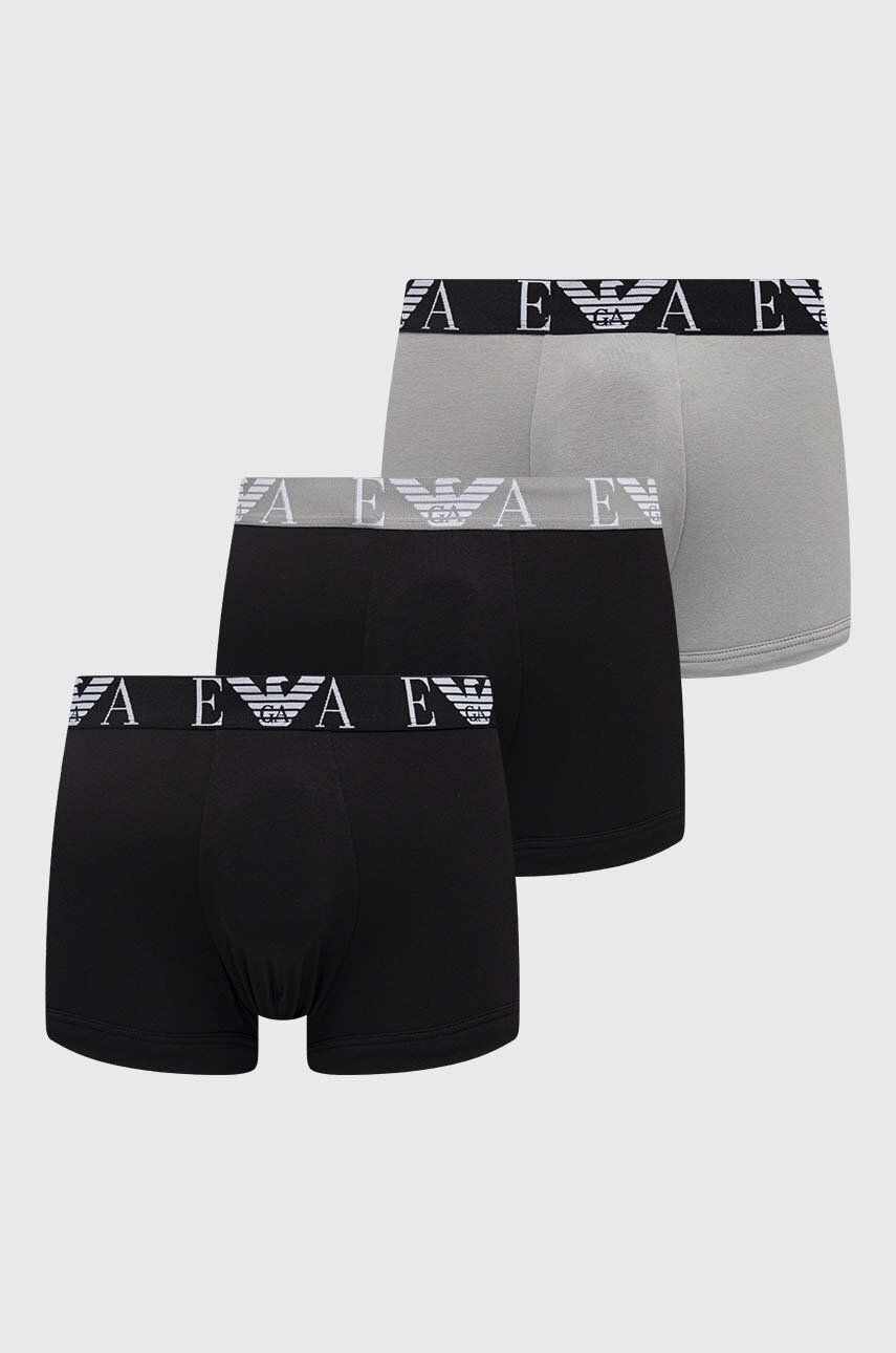 Emporio Armani Underwear boxeri 3-pack barbati, culoarea gri