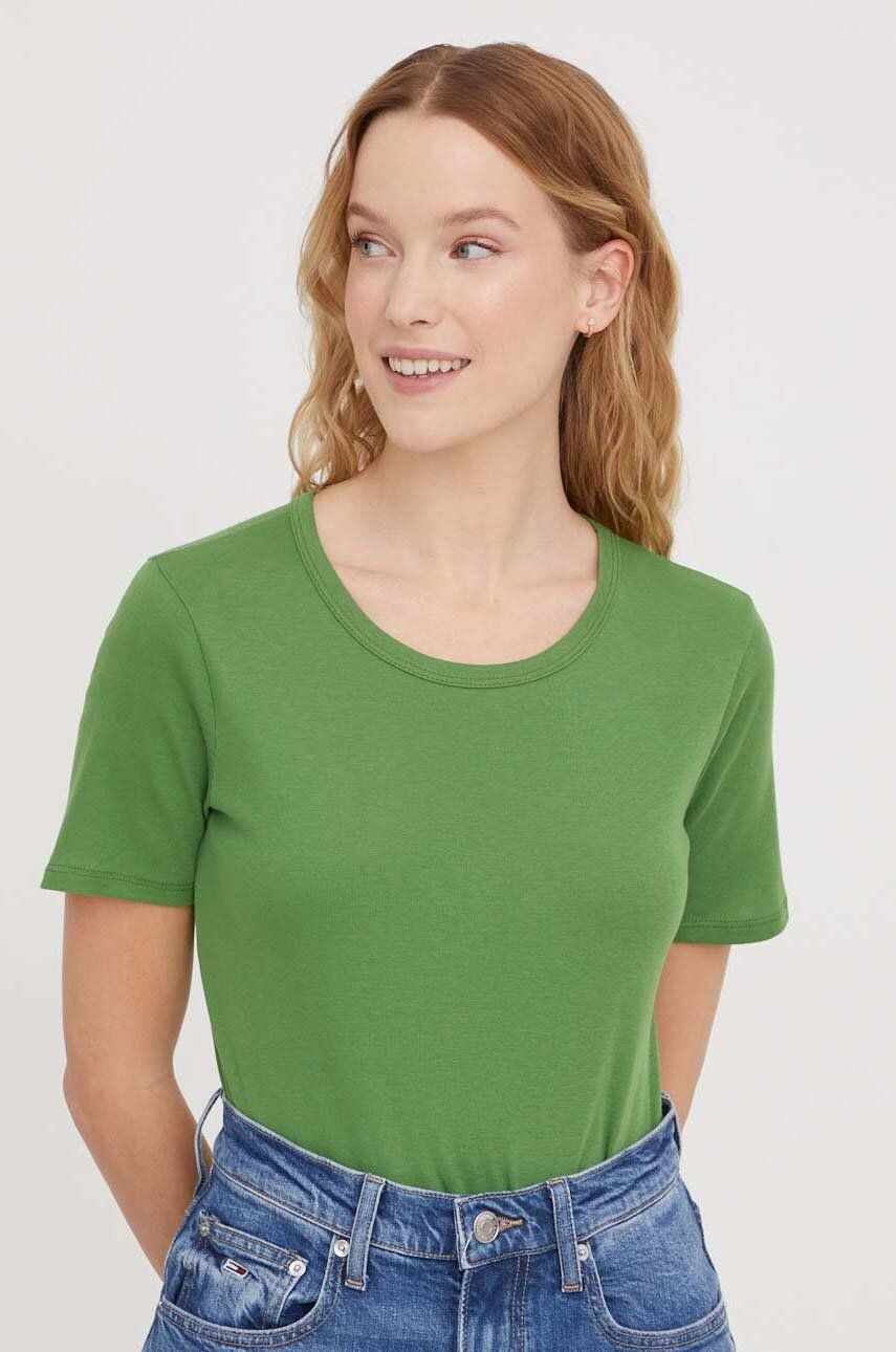 United Colors of Benetton tricou din bumbac femei, culoarea verde