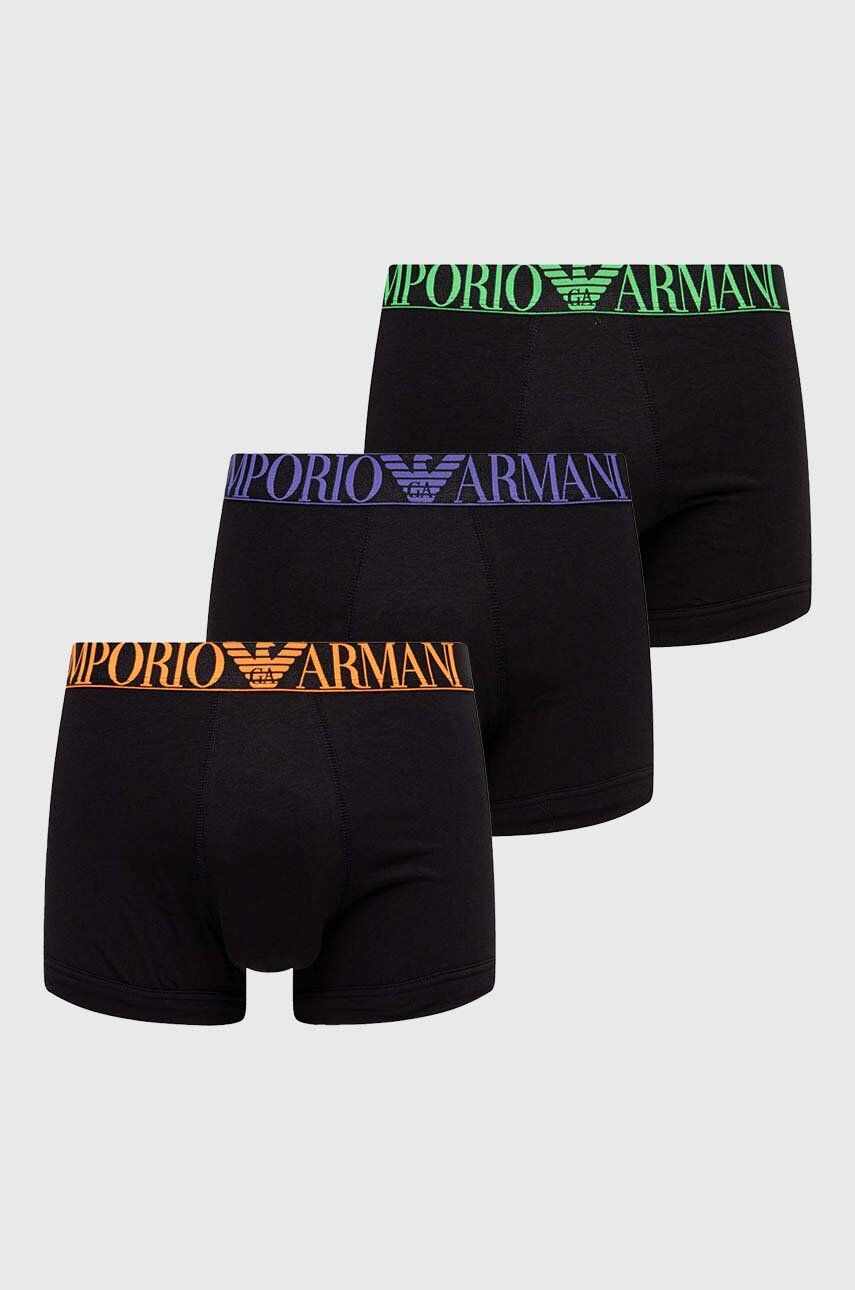 Emporio Armani Underwear boxeri 3-pack barbati, culoarea negru