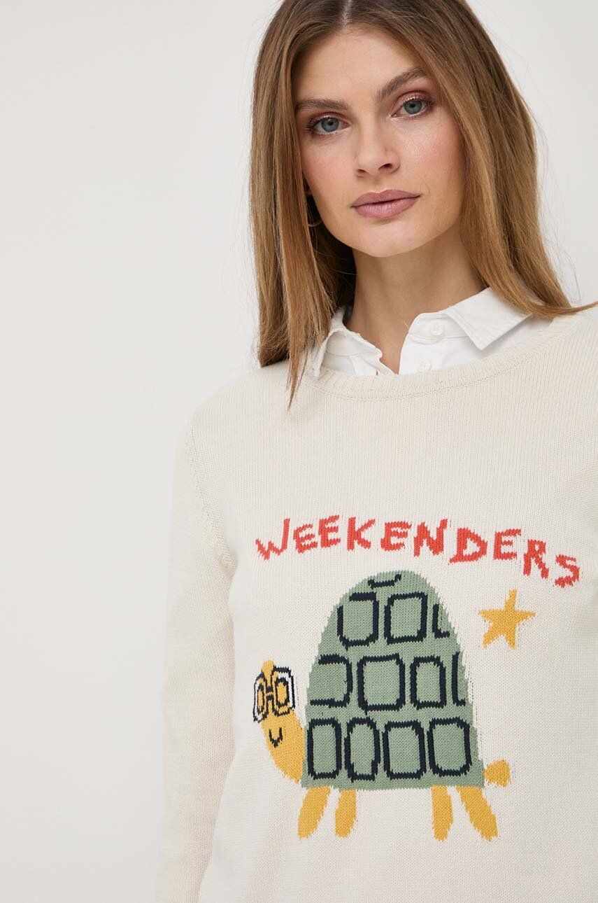 Weekend Max Mara pulover femei, culoarea bej, light