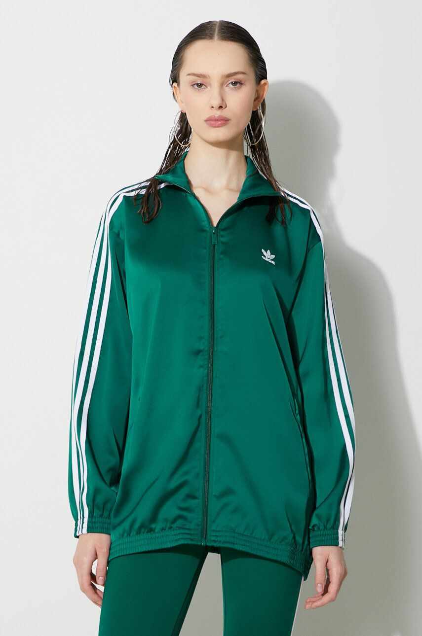 adidas Originals bluza Track Top femei, culoarea verde, cu imprimeu, IP0699