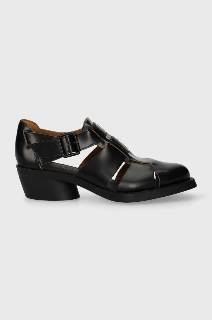 Camper sandale de piele Bonnie femei, culoarea negru, cu toc drept, K201635.001