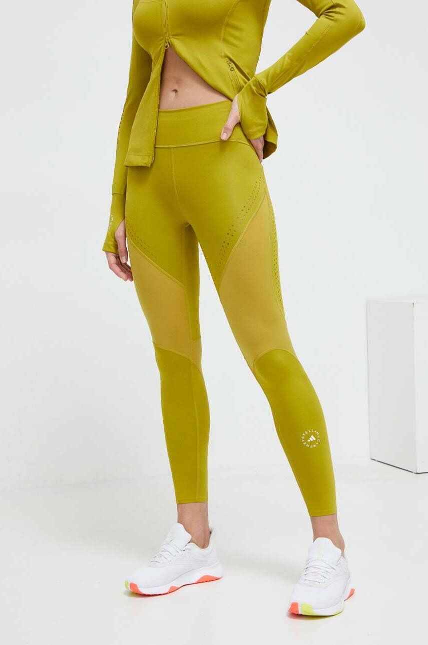 adidas by Stella McCartney leggins de antrenament TruePurpose Optime culoarea verde, neted