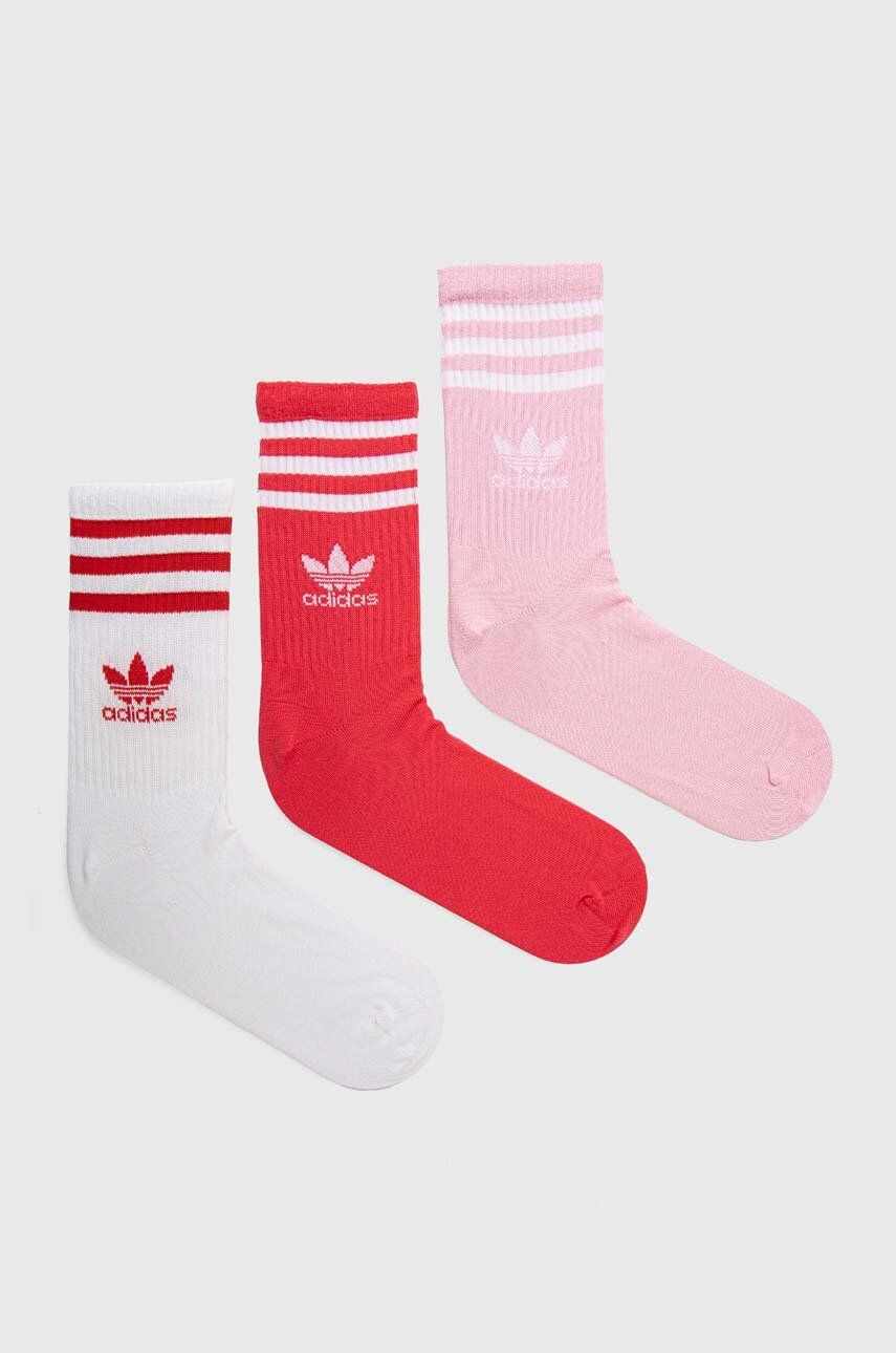 adidas Originals sosete 3-pack culoarea roz